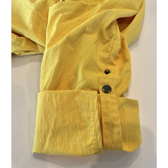 Chico’s Jacket SZ 3 XL Bright Yellow Nautical Windbreaker Zip Pockets Drawcords - Picture 5 of 10